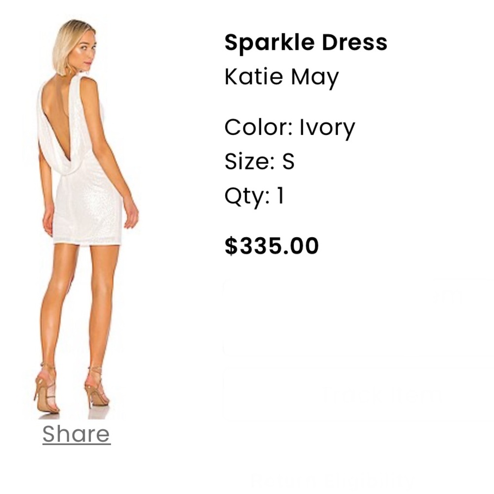 Katie May Backless White Sequin Dress